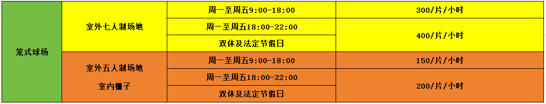 b体育中心其他场地租赁收费标准